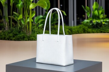 Poster - Minimalist outline of a simple tote bag, with clean lines and subtle detailing, focusing on the functionality and simplicity of the design