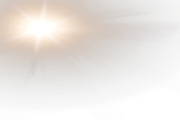 Wall Mural - Flare Sun on transparent background,Radiant Solar Flare with Golden Light Effect
