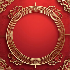 chinese new year background, red square window inspiration. ai