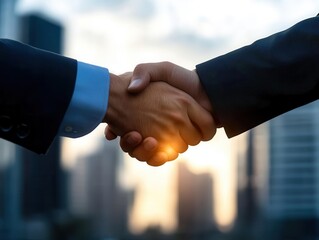 Closeup of business handshake