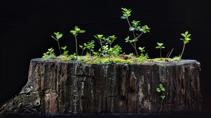 Canvas Print - New Life Sprouting From a Tree Stump