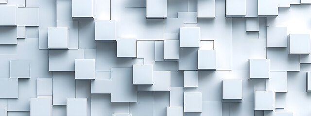 Poster - Abstract White Cubes