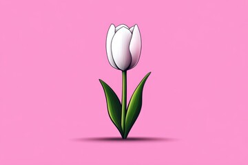 Poster - Minimalist illustration of a single Tulip, with clean lines and soft pastel colors, representing the simplicity and elegance of springâ€™s arrival