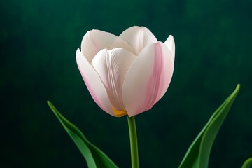 Poster - Minimalist illustration of a single Tulip, with clean lines and soft pastel colors, representing the simplicity and elegance of springâ€™s arrival