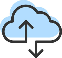 Poster - Cloud Storage And Data Transfer Vector Icon. Computing Service And Network Related Line Icons. Database And Server, Cyber Security, Digital Transformation.