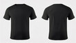 © thoif - Classic Black T-Shirt Mockup: Front and Back Views. Perfect for showcasing your designs!  High-quality image.