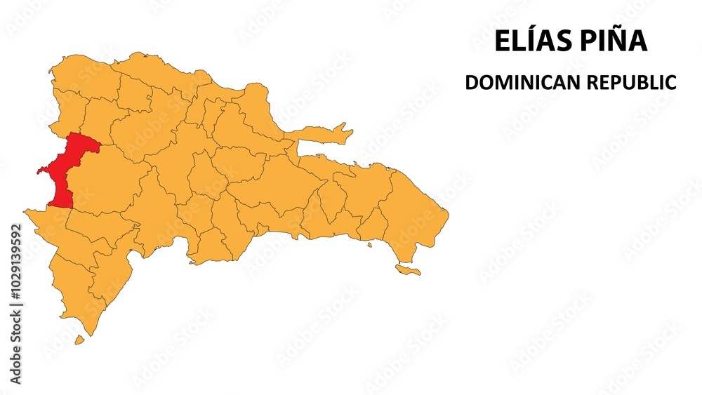Elías Piña Map is highlighted on the Dominican Republic map with ...
