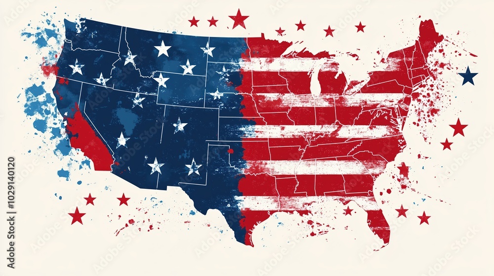 This Vector Art Displays The United States Map Highlighting Election