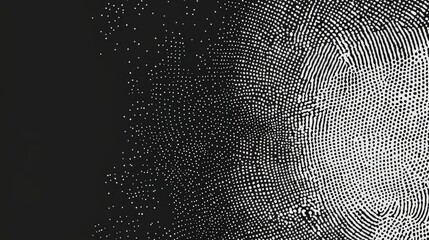 Poster - An intricate black and white fingerprint design displays unique patterns and textures, blending artistry with elements of identity and individuality