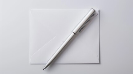 Wall Mural - A Silver Pen Resting on a White Envelope