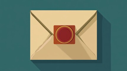 Poster - Simple flat illustration of an envelope sealed with a security stamp, highlighting whistleblower rights and confidentiality in a business context