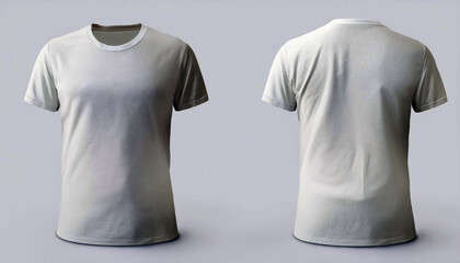 Crisp white tee, front and back views.  Perfect for showcasing your design or brand.  High-quality mockup for apparel marketing.