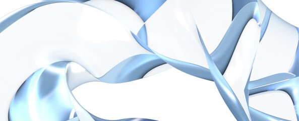 Poster - blue wave abstract background 3d rendering flat design style