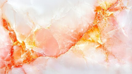 Poster - Elegant marble slab showcasing subtle golden and ruby-red veins flowing across a polished surface, exuding luxury and refinement.