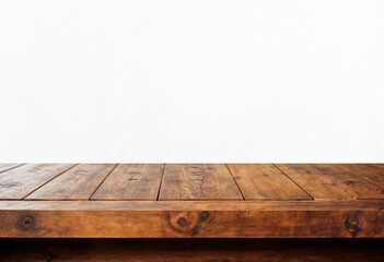 Wall Mural - Wood table top isolated on white background - can be used for display or montage your products