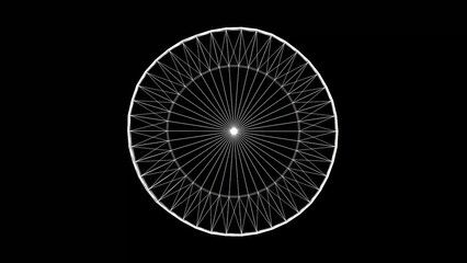 Beautiful illustration of circular shape with mesh pattern on plain black background