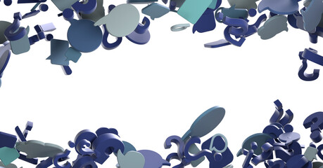 Aufkleber - 3D rendering flying email icon and web flying