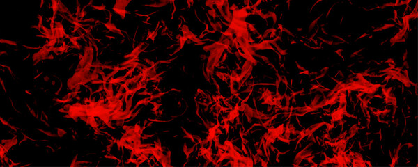 Wall Mural - Dark fire texture abstract design vector background. Mystical swirling smoke rolling Red glowing fire background. Dark red fire abstract image of Orange fire or flames with sparkles and smoke in black