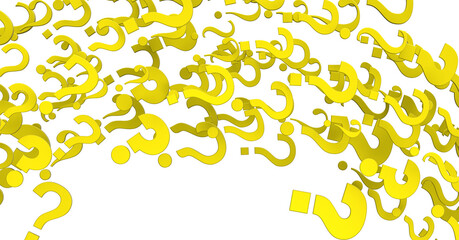 Aufkleber - question marks background. 3D Rendering.