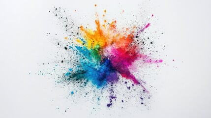 Aufkleber - Colorful Powder Explosion on White Background