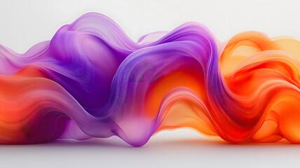 Poster - A colorful, abstract painting with purple and orange swirls. The painting is full of energy and movement, with the colors blending together in a dynamic way