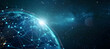 © Asif - Abstract blue digital technology background with a global network and connectivity concept.