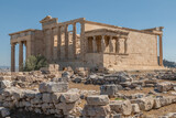 greece capital athens and acropolis ancient artifacts touristic points of interest daytime and sunset light