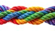 © chaiwat - Forced perspective colorful rope symbolizing strength and unity