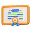 © idrixel - 3d Certificate icon. suitable for banners, certificates, awards, celebrations, recognition, festive occasions, branding