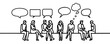 © Vasyl Yurlov - group of people communicating line drawing