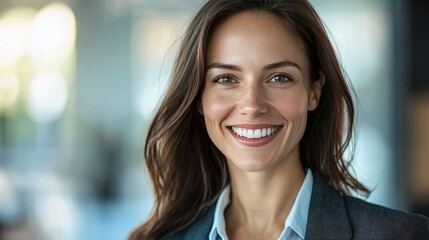 Poster - Close-up portrait of a business woman smiling confidently. 