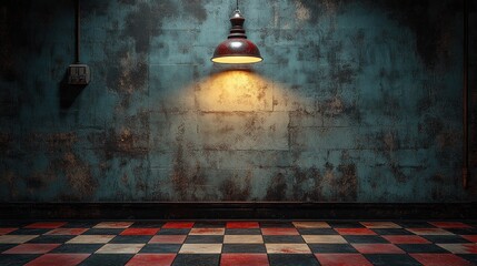 Vintage Basement with Hanging Lamp