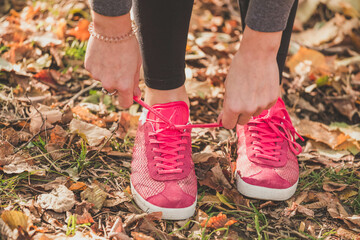 running shoes close up