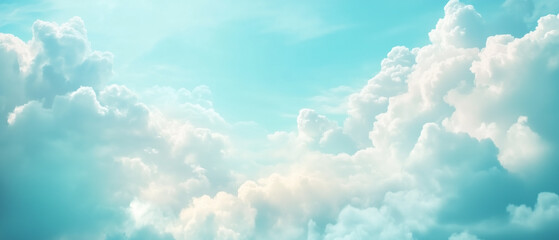 beautiful blue sky with white clouds. panoramic background with a clear, sunny day. beautiful summer