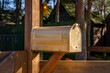 © Adam - old American mailbox, mailbox for letters from the USA. box next to a wooden house