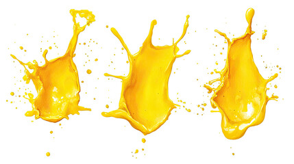 Poster - vivid yellow watercolor splashes creating an abstract artistic display generative ai