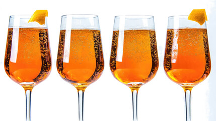 Poster - Refreshing Cocktails in Glasses Featuring a Bright Orange Hue Generative AI