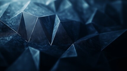 Poster - abstract geometric shapes in dark tones create a textured landscape that appears illuminated from wi