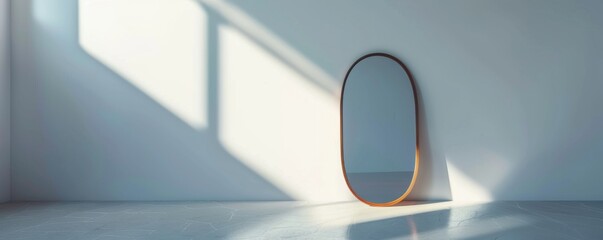 Poster - Mirror on white background, 4K hyperrealistic photo