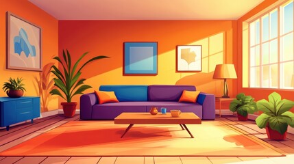 Wall Mural - Cozy Living Room.