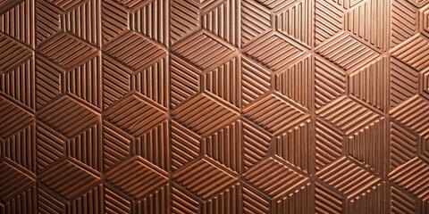 Wall Mural - Intricate geometric pattern on a copper background.