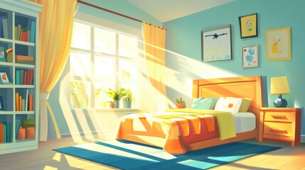 Wall Mural - Sunny Bedroom Interior.