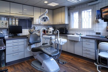 Poster - Modern Dentist's Office with Examination Chair and Equipment