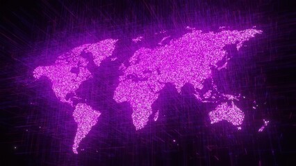 Poster - Digital world map. Computer generated 3d render