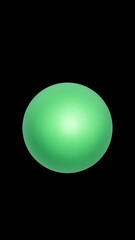 Poster - green ball on black background