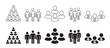 © Vector Elements - People, human, person thin line icon set vector. Containing participants, group, team, organization, community, population, audience, member.
