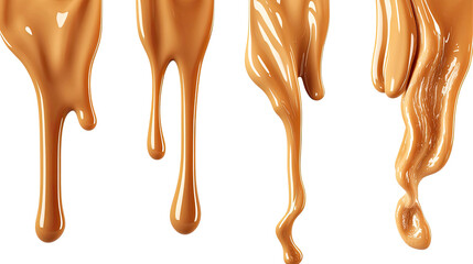 Poster - Cascading Caramel Forms Abstract Shapes on White Generative AI