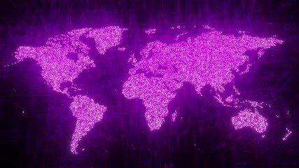 Poster - Digital world map. Computer generated 3d render