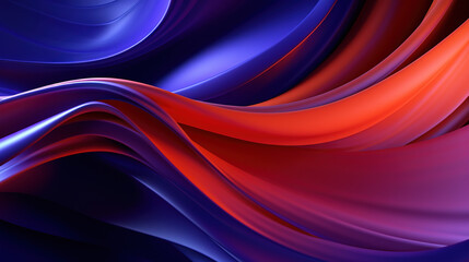 Poster - Vibrant abstract blue and purple waveform with fluid motion and colorful gradients