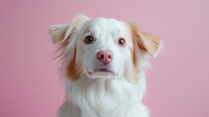 Adorable White Dog with Friendly Expression